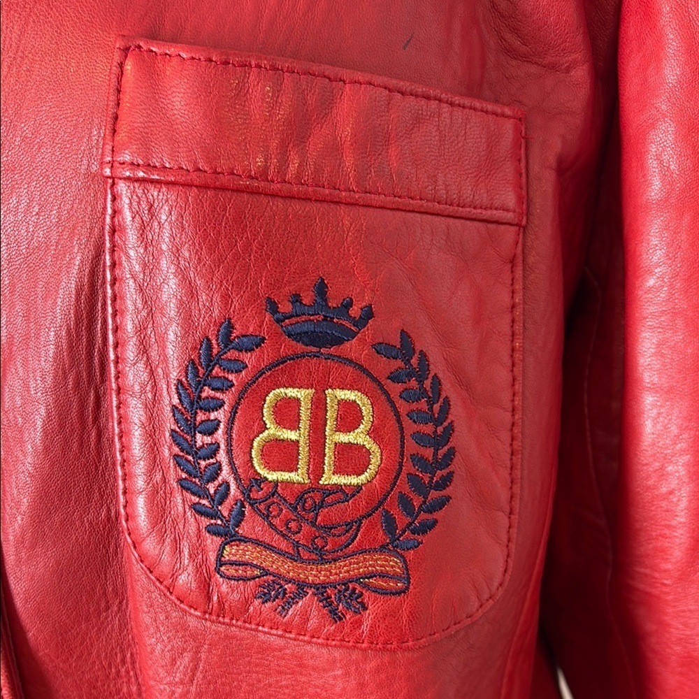 ๐ฅ Stunning Vintage Red Leather Coat by Bagatelle (Margaret Godfrey) ๐ฅ - Picture 7 of 10